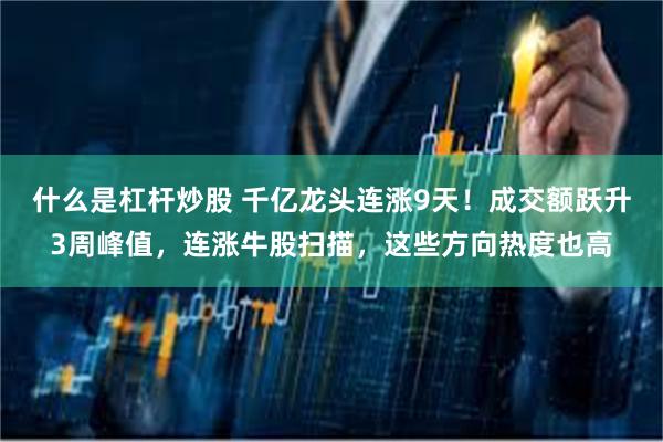 什么是杠杆炒股 千亿龙头连涨9天！成交额跃升3周峰值，连涨牛股扫描，这些方向热度也高