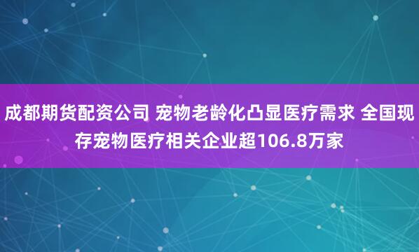 成都期货配资公司 宠物老龄化凸显医疗需求 全国现存宠物医疗相关企业超106.8万家