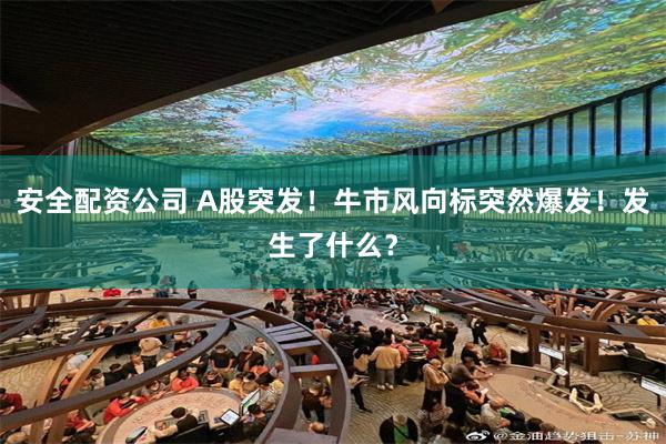 安全配资公司 A股突发！牛市风向标突然爆发！发生了什么？