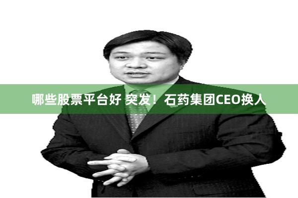 哪些股票平台好 突发！石药集团CEO换人